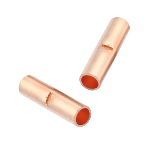 100 PCS Non Insulated Butt Connectors Kit, BN2 AGW16-14 Butt Connectors for Wiring Copper Butt Splice Terminals, Uninsulated Butt Splice Wire Crimp Connector for Electrical Appliances Cars Boats - size: 100 PCS(AGW16-14)