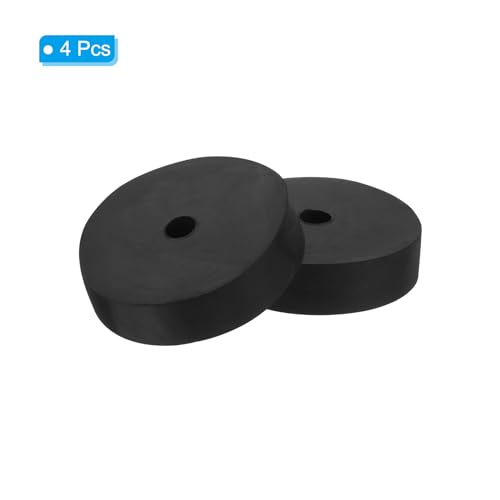 PATIKIL Vibration Isolation Washer 3" OD 0.5" ID 0.8" Thick, 4 Pack Rubber Round Anti Mechanical Damping Feet Pads, Black - size: 3"x0.5"x0.8"