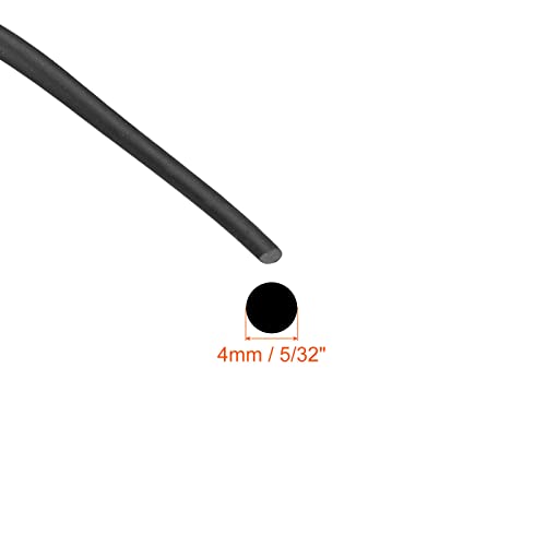 uxcell Nitrile Rubber Round Seal Strip, 4mm(5/32") Diameter 8 Meters (26.25Ft) Long Hard Solid Rubber Weather Stripping for DIY Gasket, Industrial Equipment, and Furniture - size: 4mmx8m
