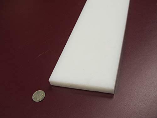 White HDPE (High Density Polyethylene) Rectangular Bar .500" (1/2") x 4.00" (4") x 48" 1 pc