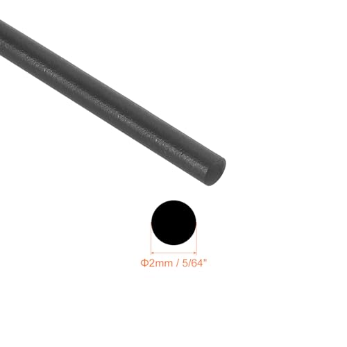 uxcell Nitrile Rubber Round Seal Strip, 2mm(5/64") Diameter 2 Meters (6.56Ft) Long Hard Solid Rubber Weather Stripping for DIY Gasket, Industrial Equipment, and Furniture - size: 2mmx2m
