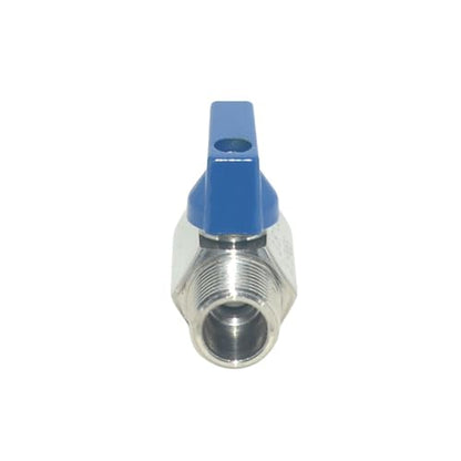 VARMHUS Pack of 2 304 Stainless Steel NPT Mini Ball Valve, Female x Male Thread Shut Off Valve for Water, Oil and Gas (3/8inch) - size: 3/8inch