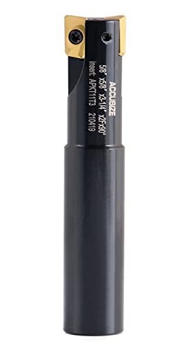 Accusize Industrial Tools 5/8'' 90 Deg Square Shoulder Indexable End Mill with 3-1/4'' Oal, Apkt11t3 Carbide Inserts, 2 Flute, 0056-0916 - size: 5/8" Cut, 5/8" Shk, 2 Fl