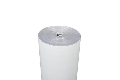 SmartSHIELD -1.5mm 48" x100ft Reflective Insulation roll 400 Sq. Ft., Foam Core Radiant Barrier, Thermal Insulation Shield - Commercial Grade Foil - White / Foil - style: 48" x 100ft WHITE/FOIL