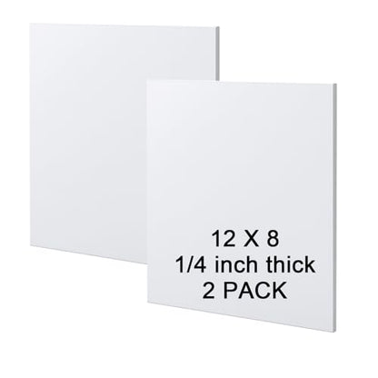 HDPE Sheet 1/4-2PCS 12" x 8" High Density Polyethylene Sheets with Protective Film 1/4 Thick HDPE Plastic Sheet Board Solid Plastic Block for Flat Panel DIY Projects Machining Home (White) - color: White, size: 12“x8"x1/4"