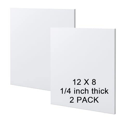 HDPE Sheet 1/4-2PCS 12" x 8" High Density Polyethylene Sheets with Protective Film 1/4 Thick HDPE Plastic Sheet Board Solid Plastic Block for Flat Panel DIY Projects Machining Home (White) - color: White, size: 12“x8"x1/4"