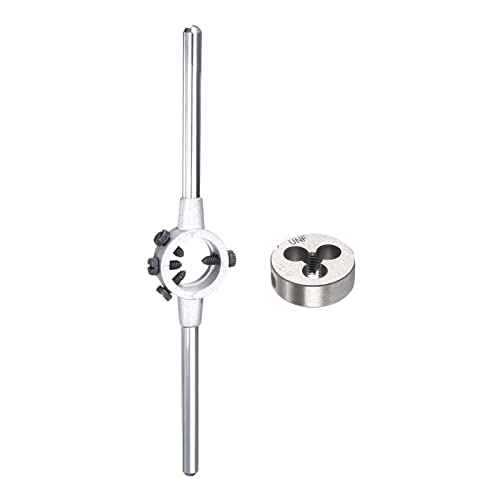 uxcell 10-32 UNF Round Dies Machine Thread Threading Dies 0.8" OD, Die Stock Handle Wrench 20mm Dia M4.5-M6 Metric Round Die Holder
