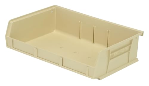 Quantum Storage QUS236 Ultra Stack and Hang Bins - 7-3/8" x 11" x 3" - 8 Pack - color: Ivory
