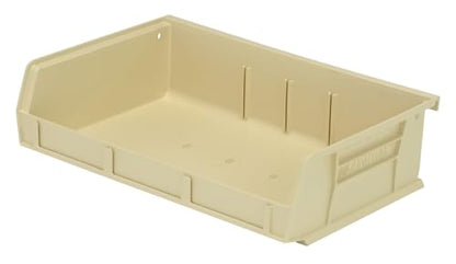 Quantum Storage QUS236 Ultra Stack and Hang Bins - 7-3/8" x 11" x 3" - 8 Pack - color: Ivory