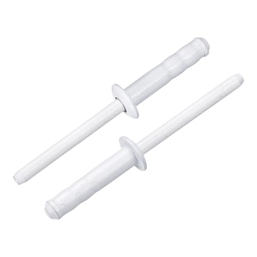 uxcell 50Pcs 3/16" x3/4" Aluminum Blind Rivets, Dome Head Multi Grip Aluminum Steel Mandrel Rivets Fasteners for Metal, Furniture, Automotive, White - color: White