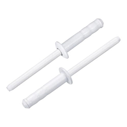 uxcell 50Pcs 3/16" x3/4" Aluminum Blind Rivets, Dome Head Multi Grip Aluminum Steel Mandrel Rivets Fasteners for Metal, Furniture, Automotive, White - color: White