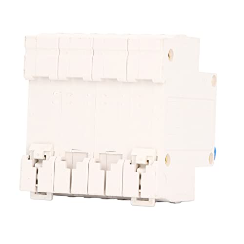 4P Miniature Circuit Breaker, Nylon PA66 Shell Circuit Protection Switch Modular Design Flame Retardant DIN Rail Mount for Lighting System Pushbutton Switches
