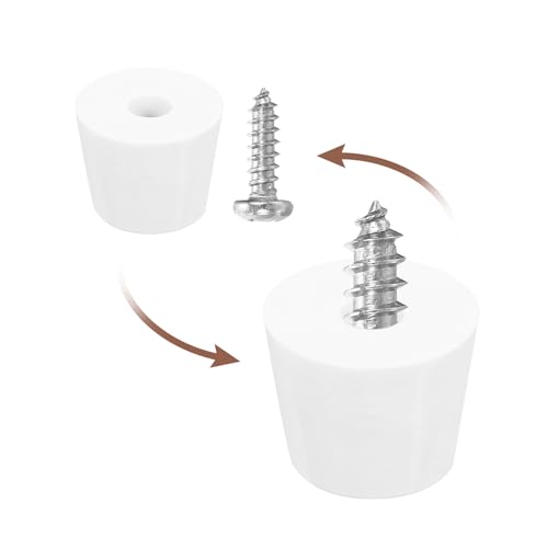 uxcell 8Pcs Rubber Bumper Feet, 0.47" H x0.63 W Round Pads with Stainless Steel Washer and Screws for Furniture, Appliances, Electronics - size: 0.47" H x0.63" W
