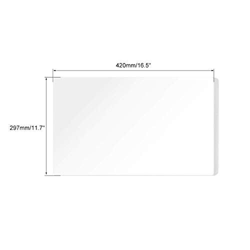 Fielect Clear Acrylic Plexiglass Sheet A3 Clear Acrylic Sheet, 1mm Thick, 420mm x 297mm, Plastic Plexi Glass Board for Picture Frames, Sign Holders, Craft - size: 1mm/0.04" Thick
