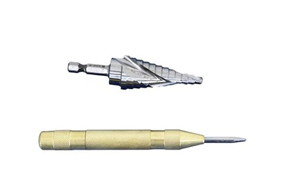TEMO M35 Cobalt Spiral Step Drill Unibit Bit 3/16-7/8" 12 Size+Center Punch - size: 3/16" - 7/8" + punch, style: Spiral