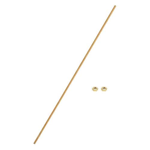 uxcell Brass Fully Threaded Rod, M2.5x0.45mm Pitch Right Hand Threads Studs with Solid Brass Hex Nuts, 200mm/8 Long Threaded Screw Rods Fasteners for Anchors Bolts Hangers Clamps - size: M2.5x0.45mmmm200mm