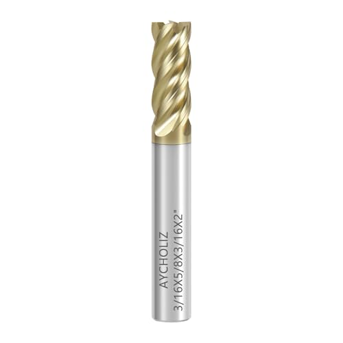 3/16" Carbide Square End Mill Unequal Helix Design for Steel - size: 3/16 in