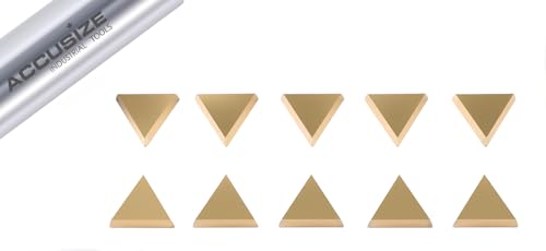 Accusize Industrial Tools Tpg321 Carbide Inserts Tin Coated 10 Pcs, 2127-1026x10 - size: TPG321