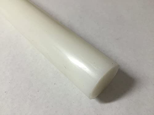 Nylon 6/6 Round Rod 1.25" Diameter, 6" Length - White Color, Length +0.25"/-0"