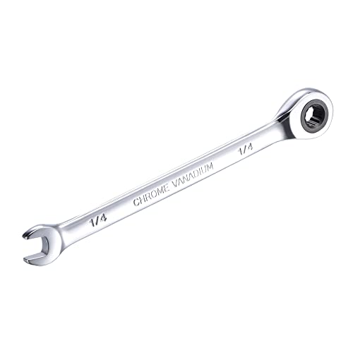 uxcell 1/4 Inch Ratcheting Combination Wrench SAE 72 Teeth 12 Point - size: 1/4"