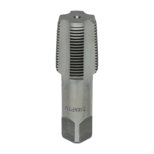 HFS(R) 3/4" NPT Pipe Tap – Carbon Steel Pipe Threading Tool for Industrial, Plumbing & Auto Repair, Professional DIY Thread Cutting - size: 3/4"