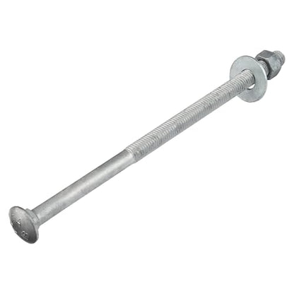 3/8" x 10" (50 Pack) Galvanized Carriage Bolt Kit, Grade 307A, Hot Dip Galvanized for Exterior Use by Makers Bolt - size: 3/8 x 10