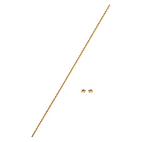 uxcell Brass Fully Threaded Rod, M2.5x0.45mm Pitch Right Hand Threads Studs with Solid Brass Hex Nuts, 250mm/10 Long Threaded Screw Rods Fasteners for Anchors Bolts Hangers Clamps - size: M2.5x0.45mmmm250mm