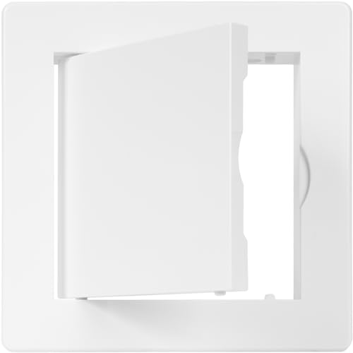 4" x 4" White Plastic Access Panel. Service Shaft Door Panel. Plumbing, Electricity, Heating, Alarm Wall Access Panel for Drywall. Bathroom Services Access Hole Cover.