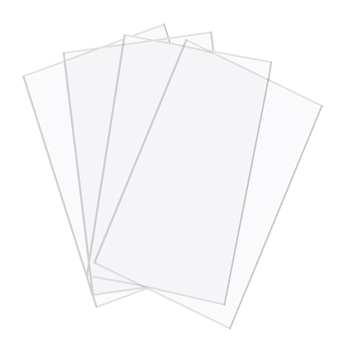 BUYGOO 4Pack Clear Acrylic Sheet 6″ x 12″ x 1/8" Clear Plexiglass Sheet Clears Plastic Square Sheet, DIY Materials for Househld Decoration, Advertisement Signs, Display, Picture Frame, Painting