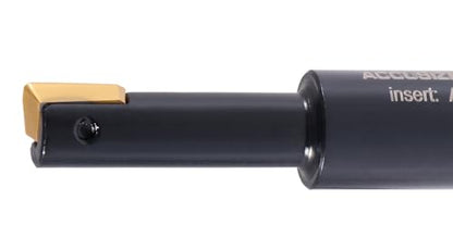 Accusize Industrial Tools 3/8'' 90 Deg Square Shoulder Indexable End Mill with 3'' Overall Length, APKT11T3 Carbide Inserts, 1 Flute, 0056-0912 - size: 3/8" Cut, 1/2" Shk, 1 Fl