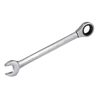 uxcell 1-1/4 Inch Ratcheting Combination Wrench SAE 72 Teeth 12 Point Ratchet Box Ended Spanner Tools, Cr-V - size: 1-1/4"
