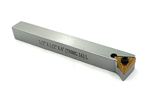 Tool Steel Indexable Tool Bit 1/2" Shank for Fly Cutter for Milling II Replaceable TNMG16 Carbide Insert II Metalworking, Facing, Turning Tool - size: 1/2" × 1/2" × 4" (TNMG 16) L