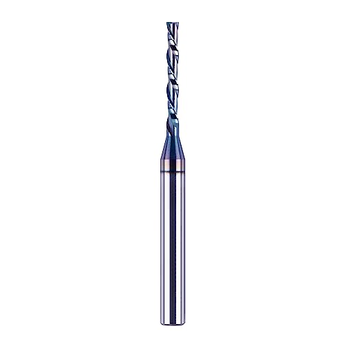 SpeTool 1/8 Inch Spiral Downcut Router Bit 1/4 Inch Shank Extra Long 3 Inch with Extra Long Life Coating CNC Carbide Router Wood Bits - size: 1/8" Dia - 1" CL -1/4" Shank, style: DOWN CUT