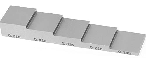 Step Block 1018 Steel Calibration Block for Thickness Gauge 5 Step 0.1"0.2"0.3"0.4"0.5" UT Step Wedge with ABS Carrying case and Certificate
