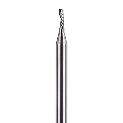 SpeTool 5PCS Carbide Spiral O Flute End Mill with 1/16 Inch Cutting Diameter 1/8 Inch Shank 3/16" Cutting Length,Single Flute CNC Router Bit for Acrylic PVC Wood Cutter - size: 1/16"Dia-3/16" CL-1/8" Shank
