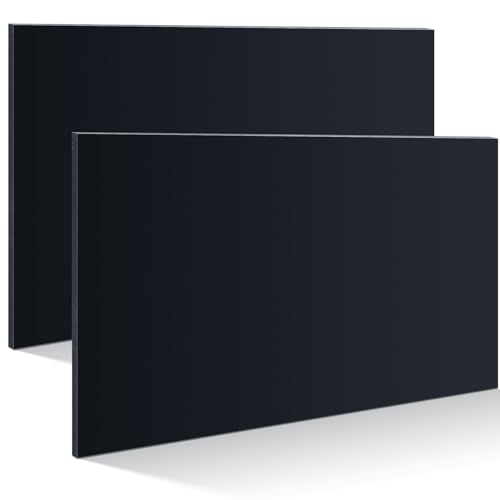 2 Pcs 1/4" Thick HDPE Plastic Sheets Hard HDPE Polyethylene Sheets, Black