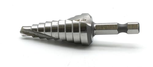 TEMO M35 Cobalt Spiral Step Drill Unibit Bit 1/4-3/4" 9 Size 1/4" Hex Shank - size: 1/4" - 3/4", style: Spiral