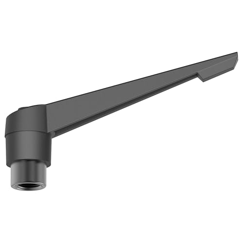 Adjustable Clamping Lever Handles, M10 Female Thread Knobs Rotating Screw Locking Quick Release Ratchet Push Button Handle, Black - size: M10 x 80mm 1Pc