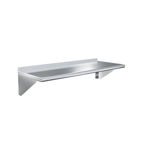 STABLEINK NSF Stainless Steel Wall Shelf 18x48 Inches, Commercial Kitchen - size: 18"x48"