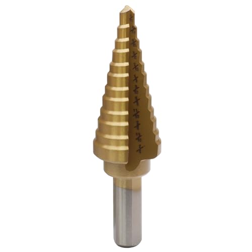 Uenhoy Titanium Step Drill Bit 3/16"-7/8" 12 Sizes HSS for Metal Plastic - size: 3/16 to 7/8 Inch