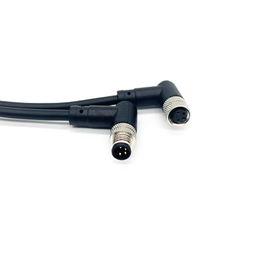 1.64Ft M8 4Pin Female to Male Connector Cable A Code Right Angle Aviation Sensor Electrical PVC Industrial Cable Threaded Locking IP67 Rated 60V/3A Unshielded AWG24(0.5M PVC) - color: 4Pin, size: 0.5M/1.64Ft