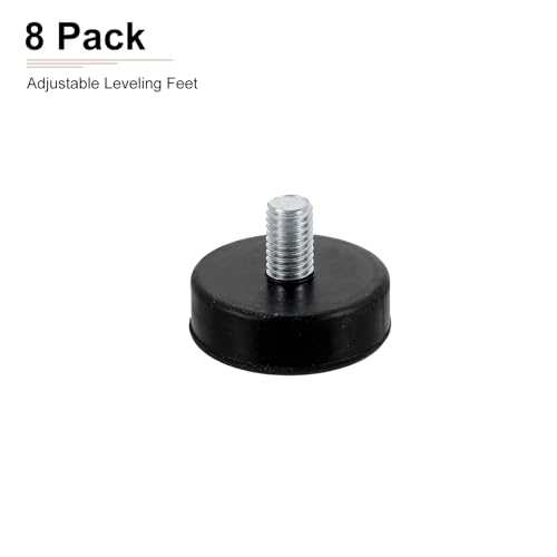 DTGN M10x15x43mm(DxLxOD) Screw on Furniture Glide Leveling Feet - 8Pack - Good for Furniture - Adjustable Thread Furniture Levelers - Black