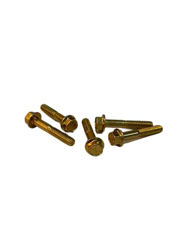 (100 Pieces) 1/4-20x1 1/2" Grade 8 Hex Flange Bolts Screws UNC Coarse Partial Threads Zinc Yellow Trivalent