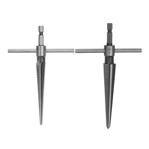 HARFINGTON 2pcs Tapered Hand Reamer Set T Handle 6 Flutes Chamfer Reaming