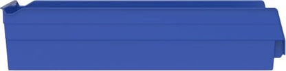 Akro-Mils 30128 Heavy Duty Plastic Shelf Bins, 18"x 4"x 4", Blue, 12-Pack - color: Blue