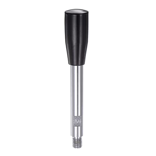 HARFINGTON Clamping Handles M10 Thread 125mm (5") Length Chrome Plated Revolving Crank Handle Grip Handwheel Screw Stem for Lathe Machine - color: Black, size: M10 x 125mm