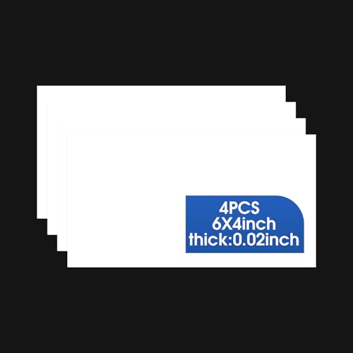 4 Pack White ABS Plastic Sheet, 6" x 4" x 0.02" Thick Hard Thermoplastic Sheet, Moldable Plastic Panel for Crafts, Car Interiors, Home Decor, DIY Projects - color: White, size: 6"x4"x0.02"