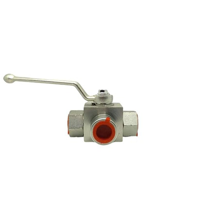 LX Hydraulic High Pressure 3 Way Ball Valve L-Born 1/2'' NPT Hydraulic Valve 7250 PSI (500 bar) Shut-Off KHB3K Hydraulic Ball Valve - size: LX-KBH3K-1/2"NPT
