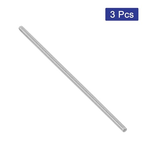 3Pcs Fully Threaded Rod, M5 x 160mm 304 Stainless Steel Right Hand Thread Bar Studs M5-0.8 Thread Pitch for Furniture Machinery Assembly