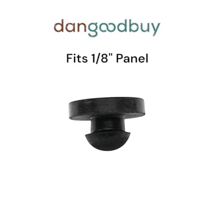 Fits 1/4" Hole - 9/16" Bumper Diameter - 1/8" Thick Material - Rubber Push-in Ridged Stem Bumper (4)